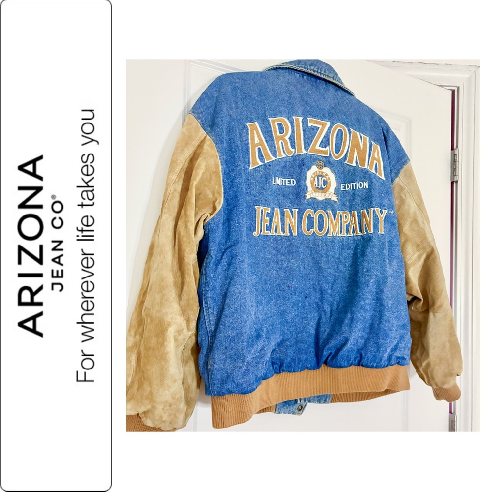 Arizona Jean Company Denim Jacket with Tan Accents UNISEX